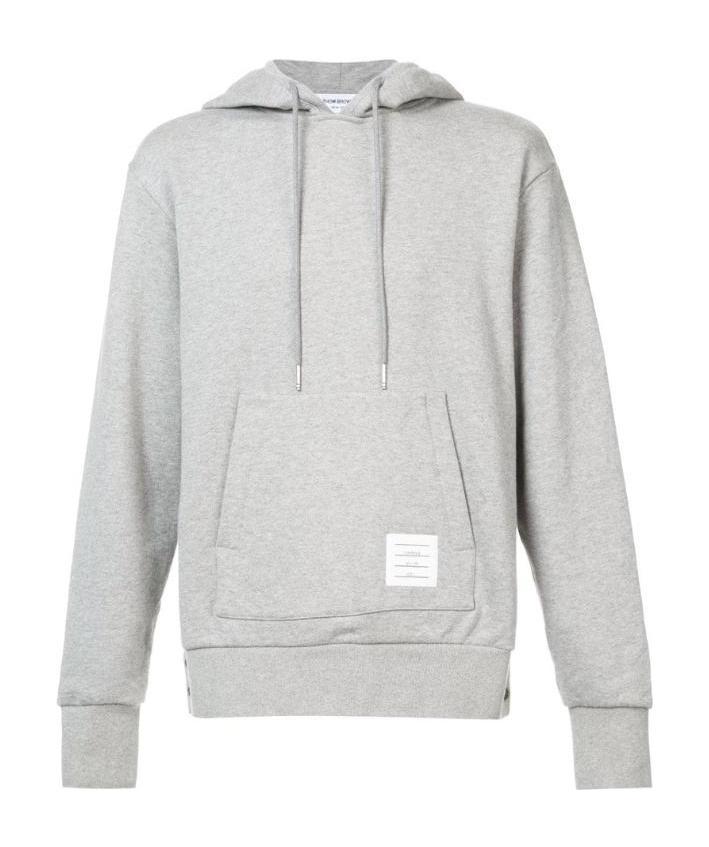 Thom Browne Classic Loopback Hooded Sweatshirt In Gray