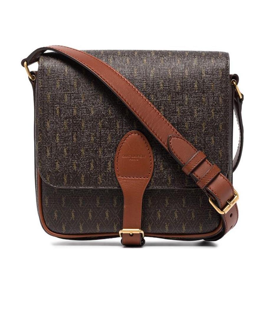 Saint Laurent Le Monogramme Buckle Satchel Bag In Brown