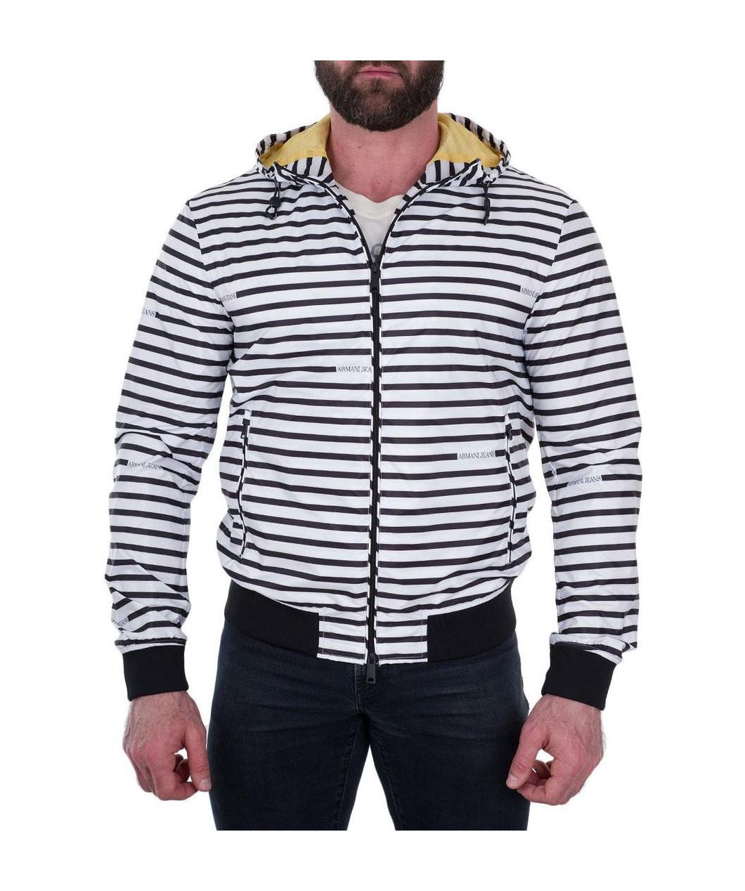 ARMANI JEANS STRIPED CASUAL JACKET