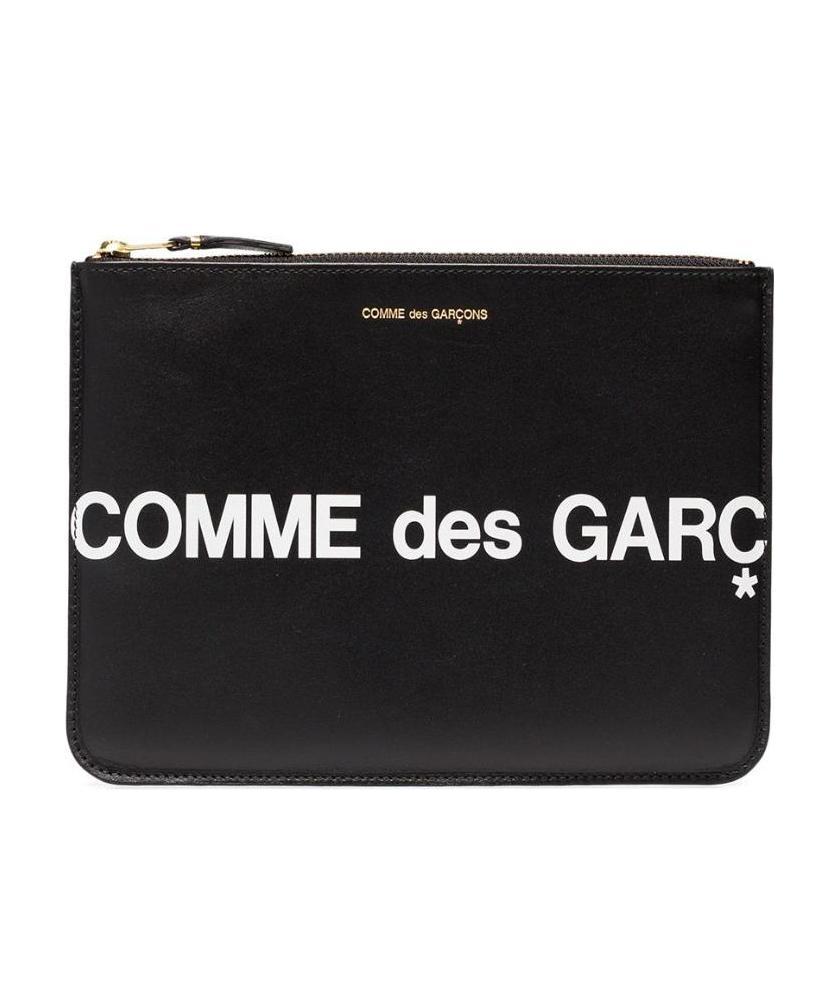 Comme Des Garçons Black Logo Printed Clutch