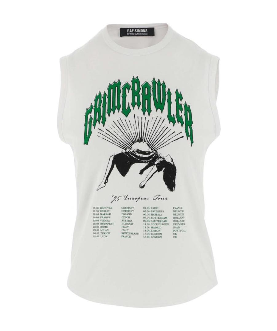 RAF SIMONS GRIMCRAWLER-PRINT SLEEVELESS TOP