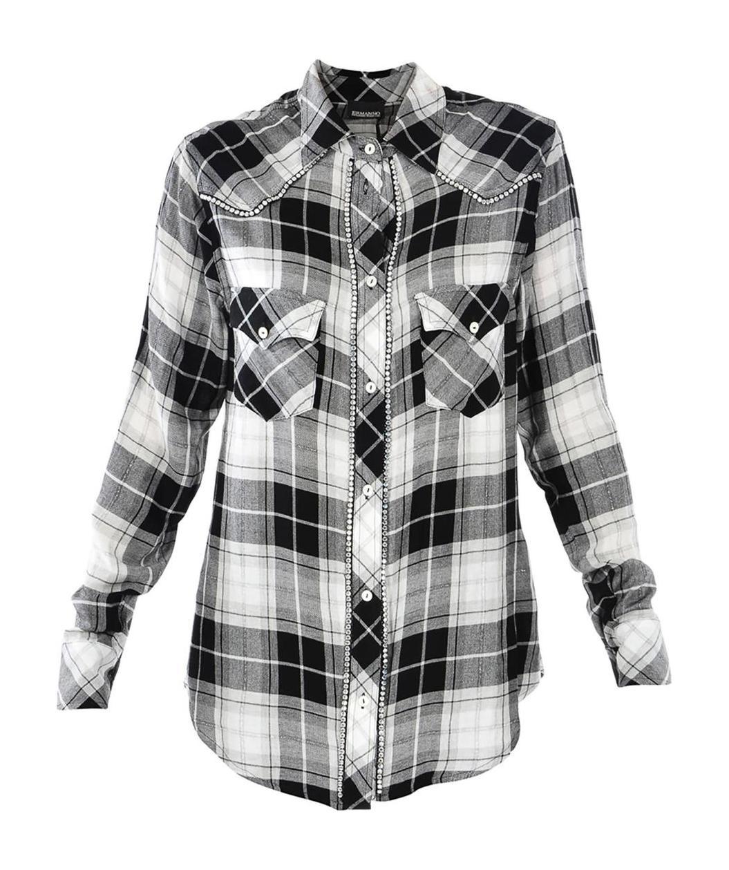 Ermanno Ermanno Slim Plaid Shirt In Gray