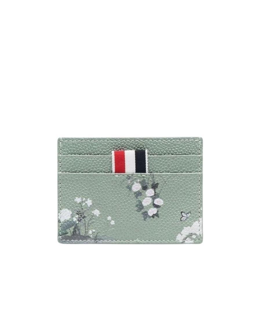 Thom Browne Floral-print Cardholder In Gray