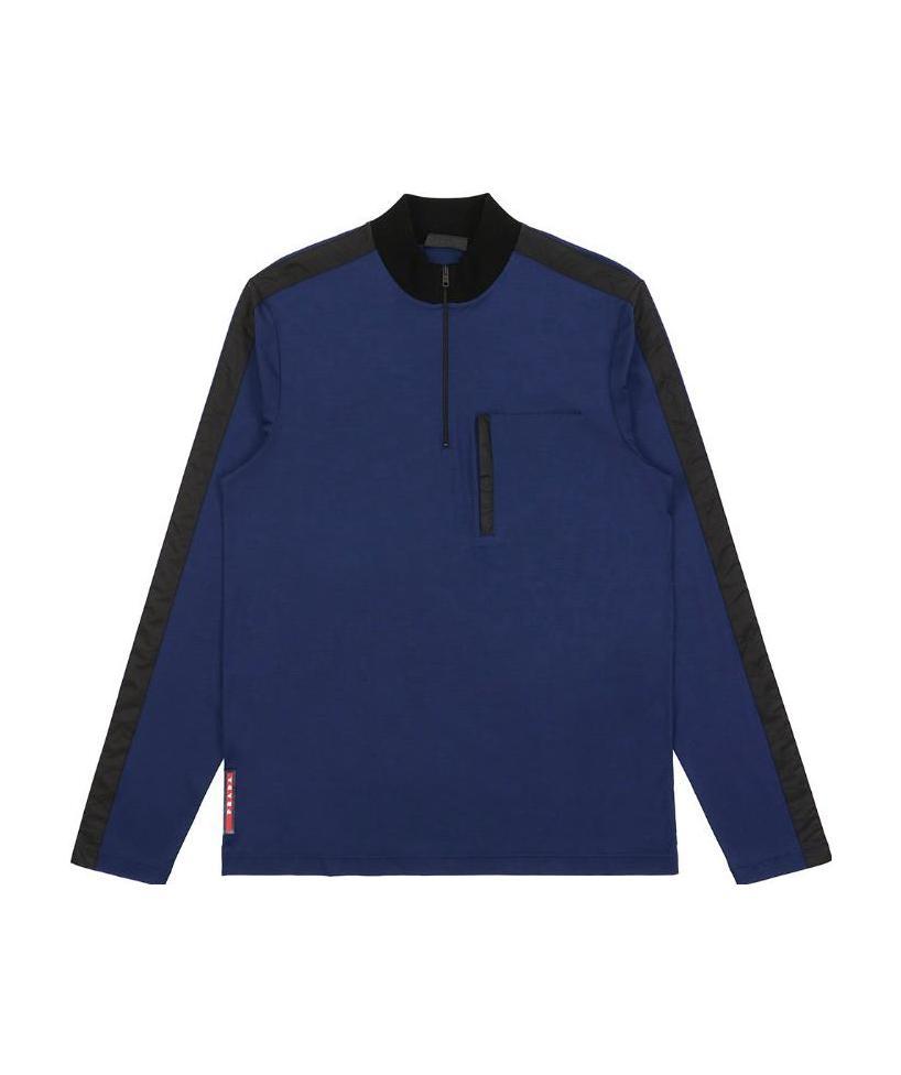 Prada Zipper Detail T-shirt In Blue