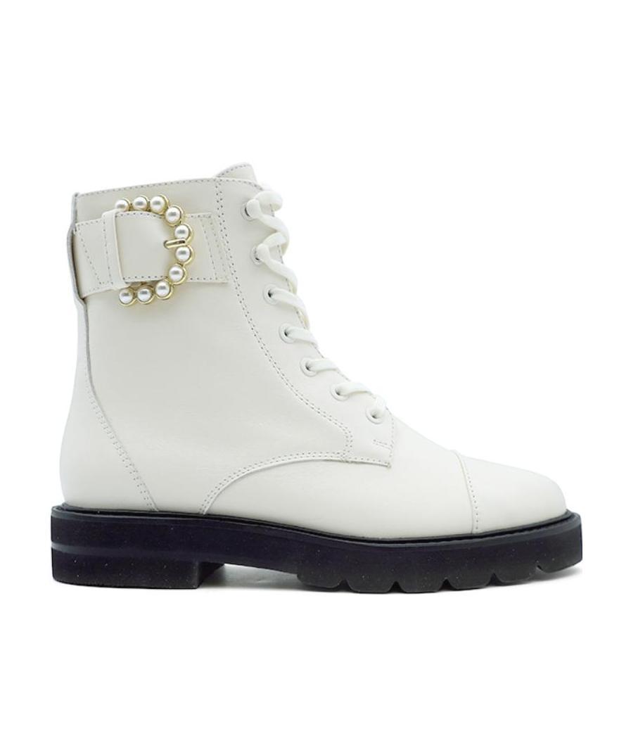 Stuart Weitzman Side Buckle-detail Boots In White