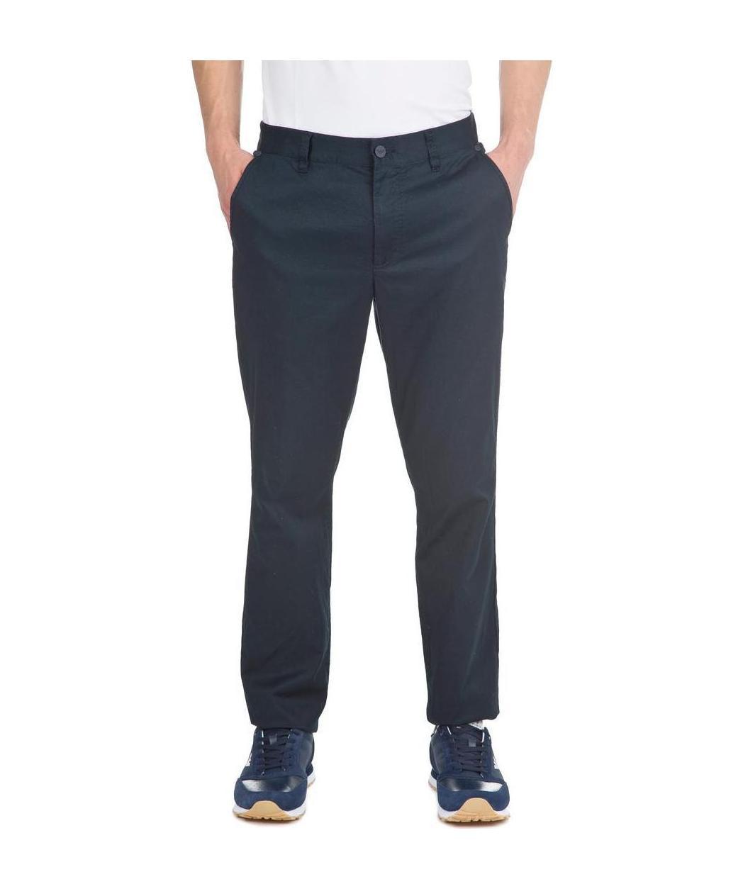 Ea7 Navy Blue Slim Casual Pants In Black