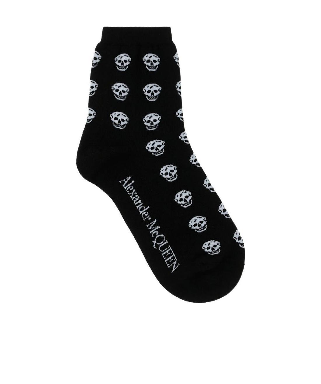 Alexander Mcqueen Intarsia-knit Ankle Socks In Black