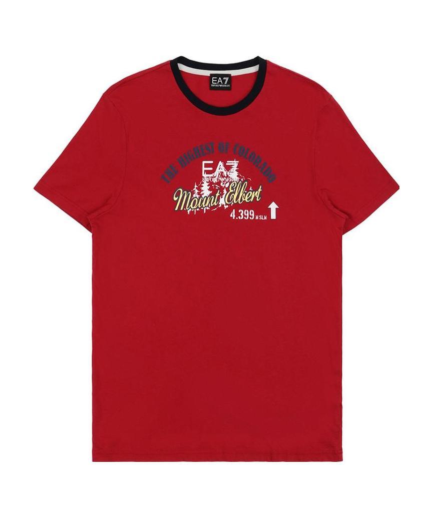 EA7 LOGO T-SHIRT WITH ROUND NECK