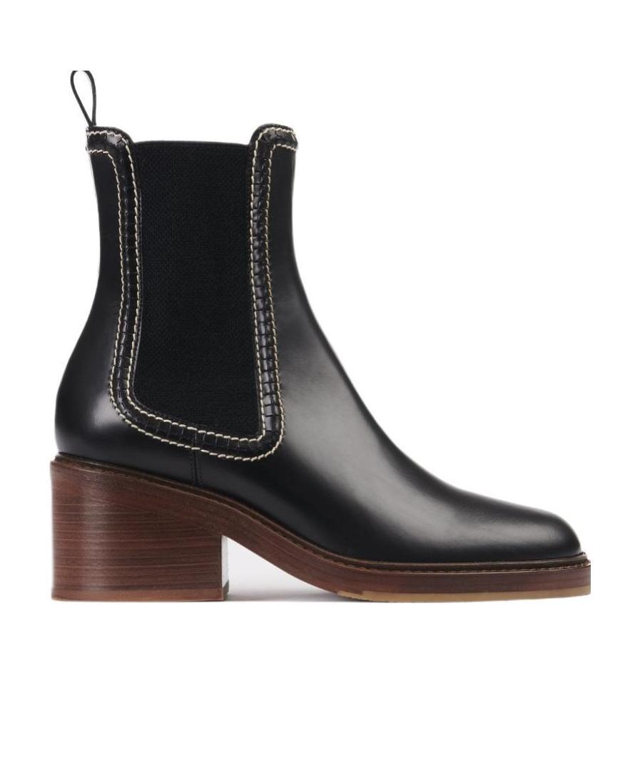 Chloé Black Logo Boots In Black