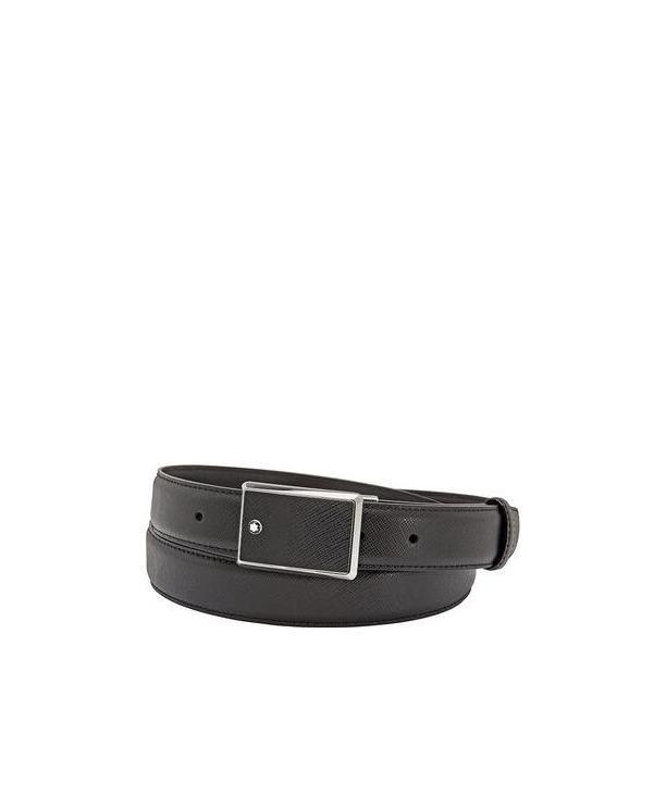 Montblanc Textured Embossed Belt In Black