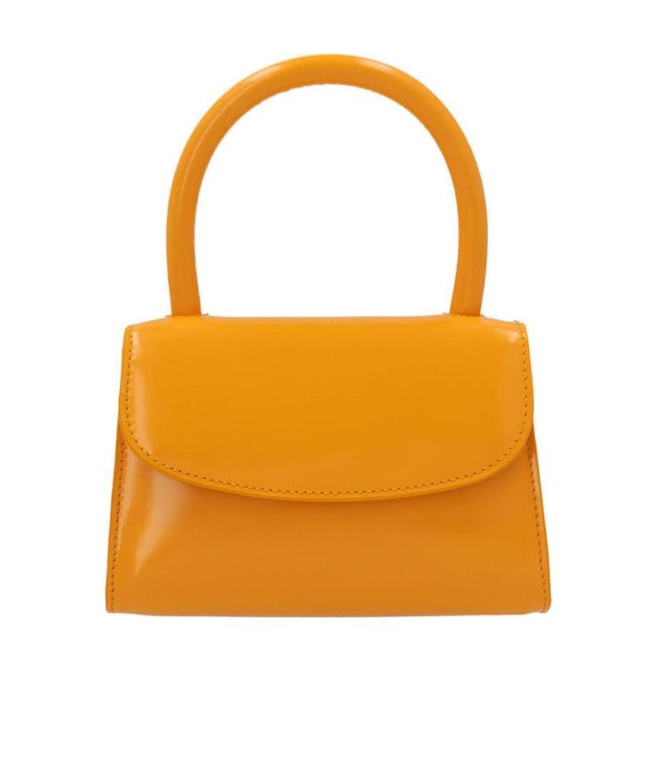 By Far Mini Rounded Top-handle Tote Bag In Orange