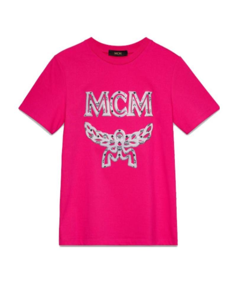 Mcm Logo Printed Short-sleeved T-shirt In Pink