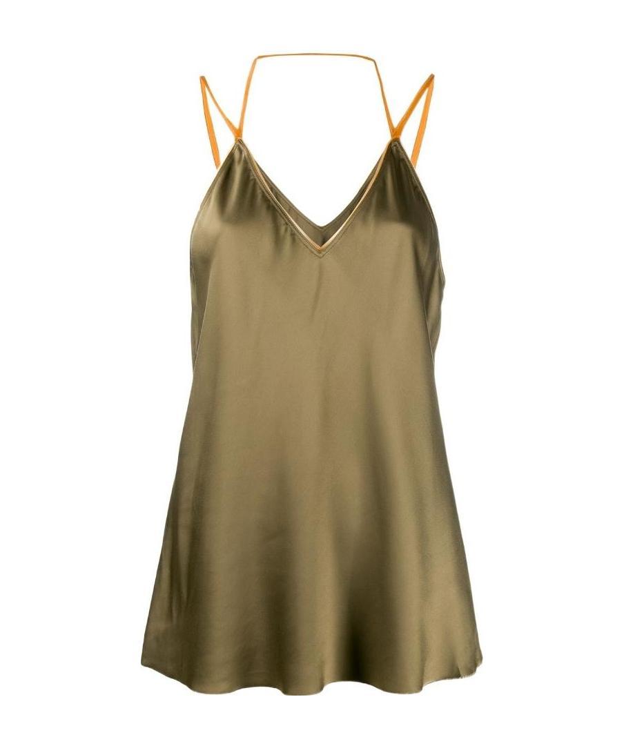 Helmut Lang Flared Camisole Top In Green