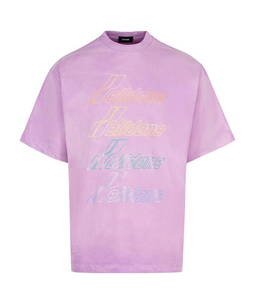 We11 Done Logo-print T-shirt In Purple