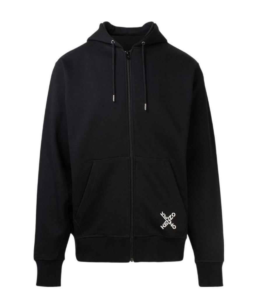 Kenzo Sport 'little X' Zipped Hoodie In Black