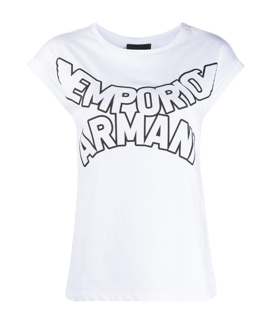 Emporio Armani Curved Logo T-shirt In White