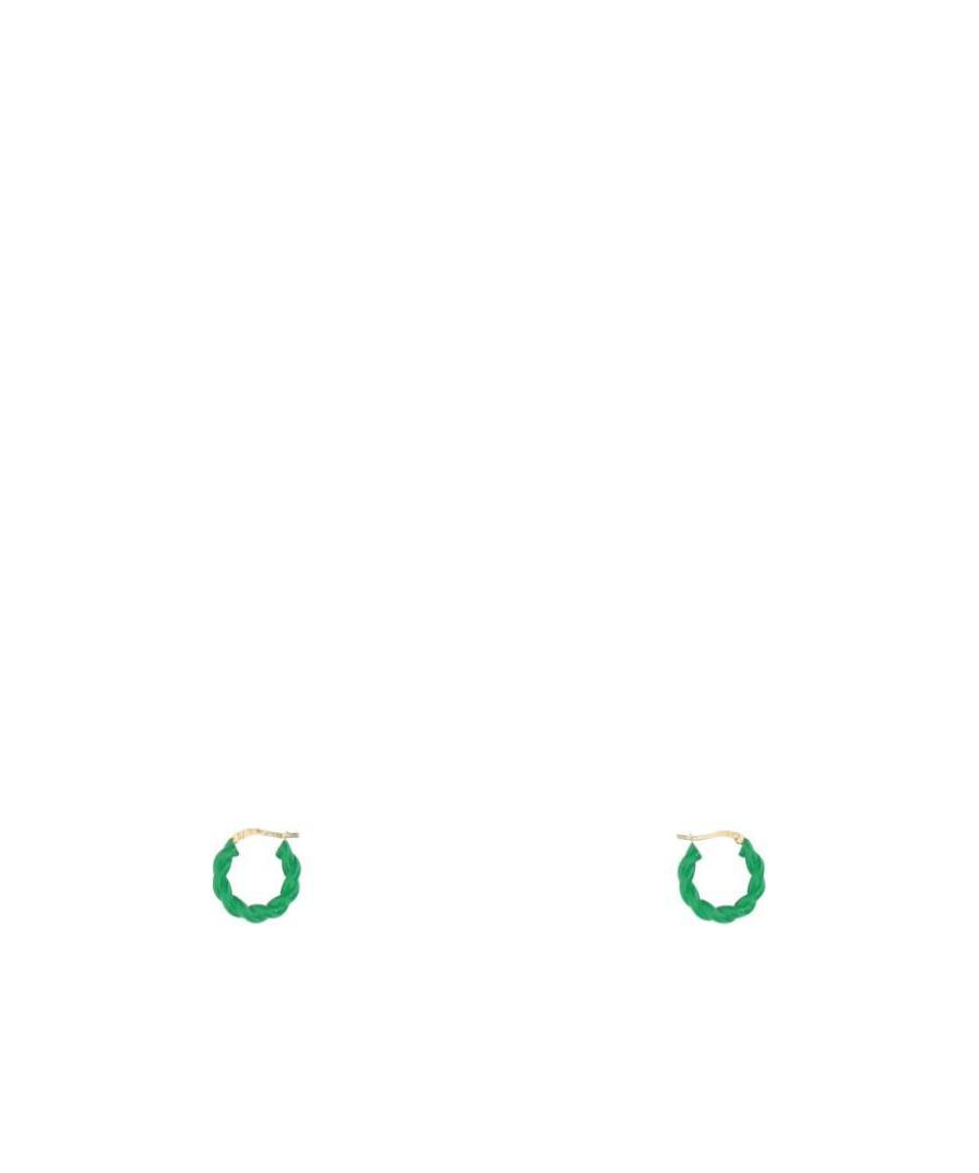 Bottega Veneta Logo Earring In Green