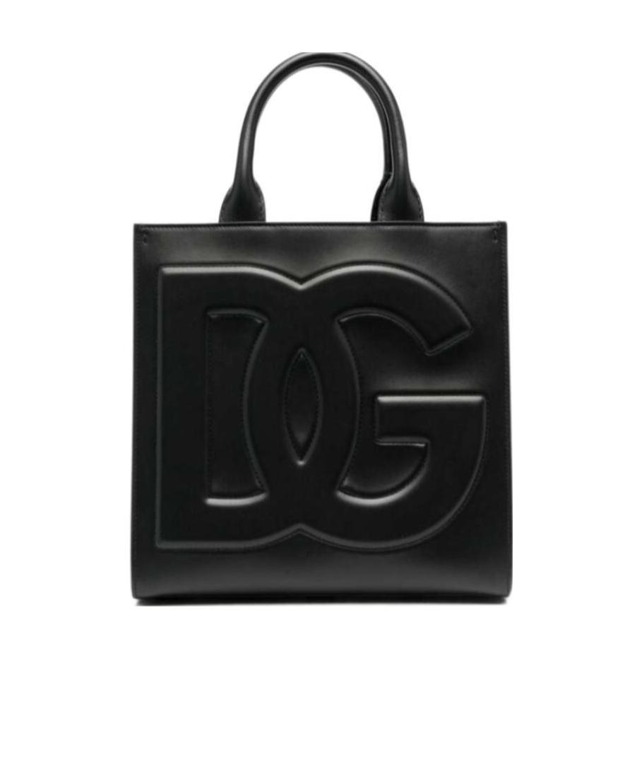 Dolce & Gabbana Dg Logo Leather Tote Bag In Black
