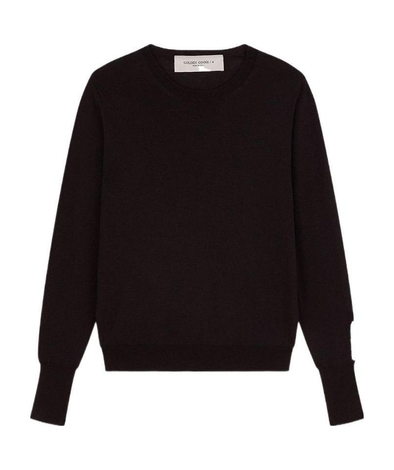 Golden Goose Distressed Wool Jumper In Black