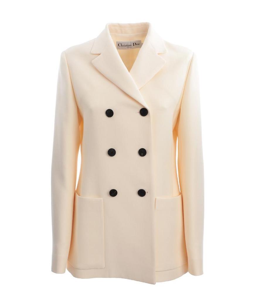 Dior Double-breasted Blazer In Nude