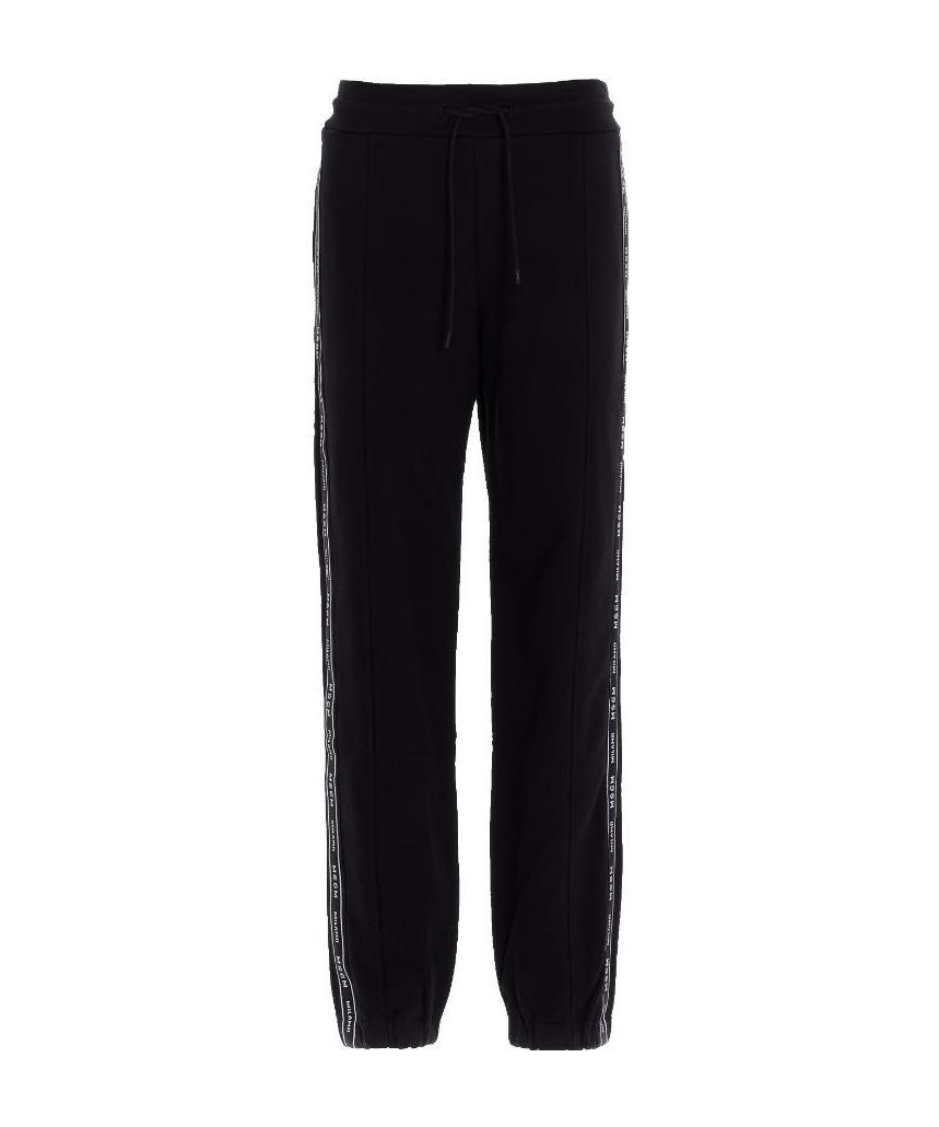 Msgm Flared High-waisted Jersey Pant In Black