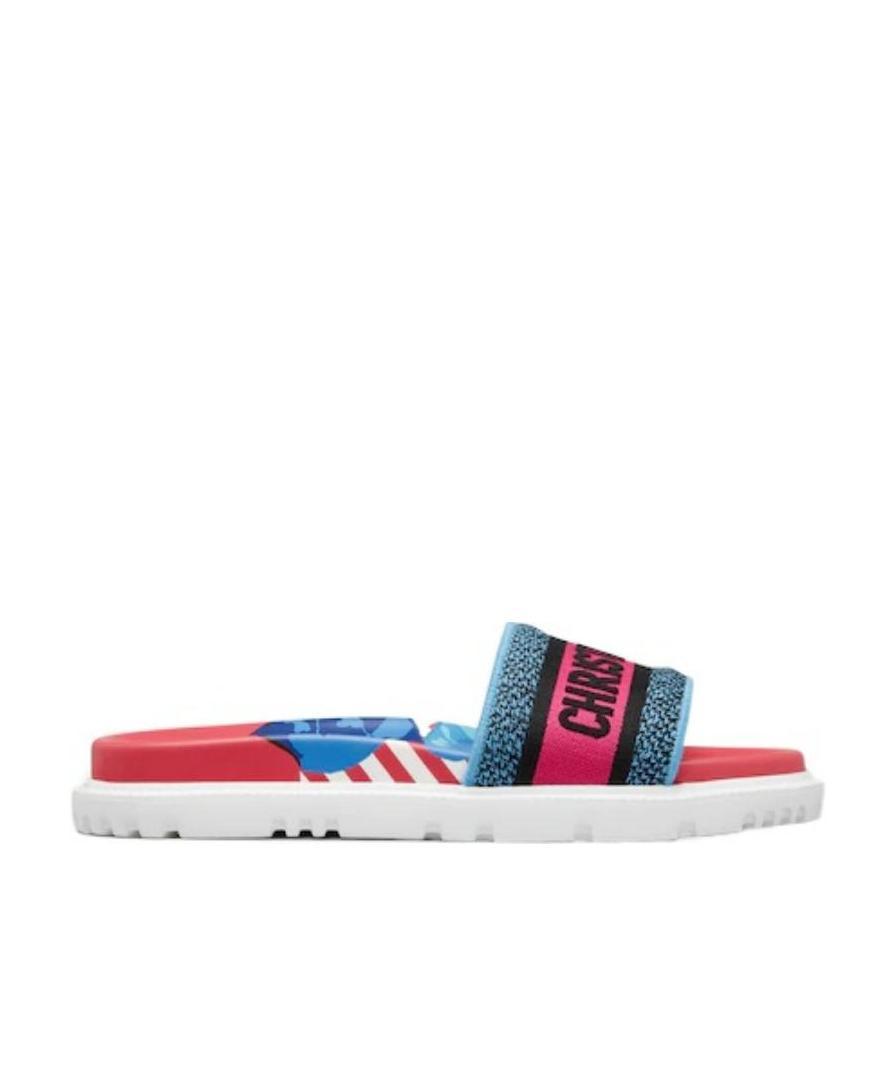 Dior Dwaylogo Embroidered Flip-flops In White