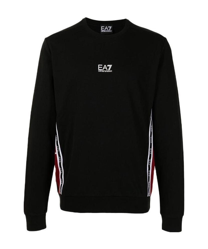 Ea7 Logo-print Cotton Sweatshirt In Black