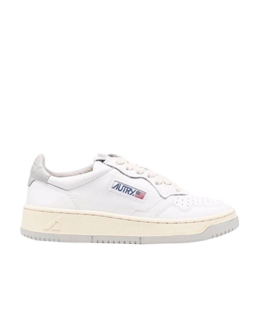 Shop Autry Logo-patch Lace-up Sneakers In White