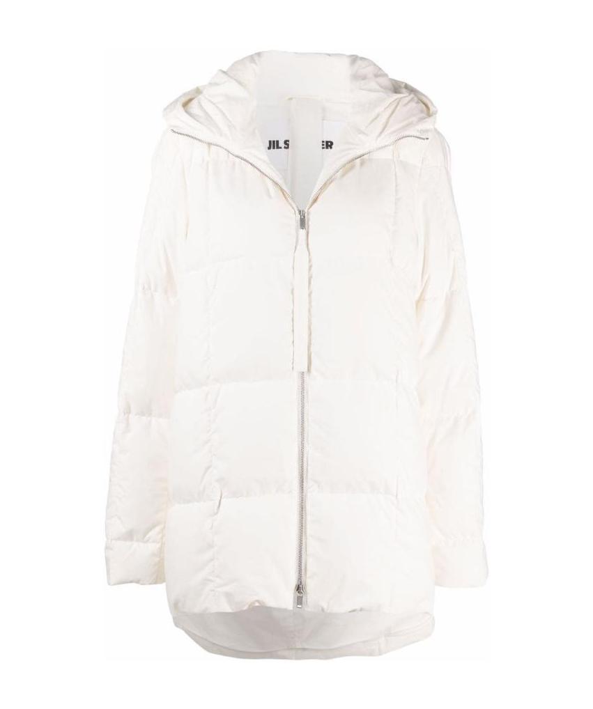 Jil Sander Padded Zipped Coat In Nude