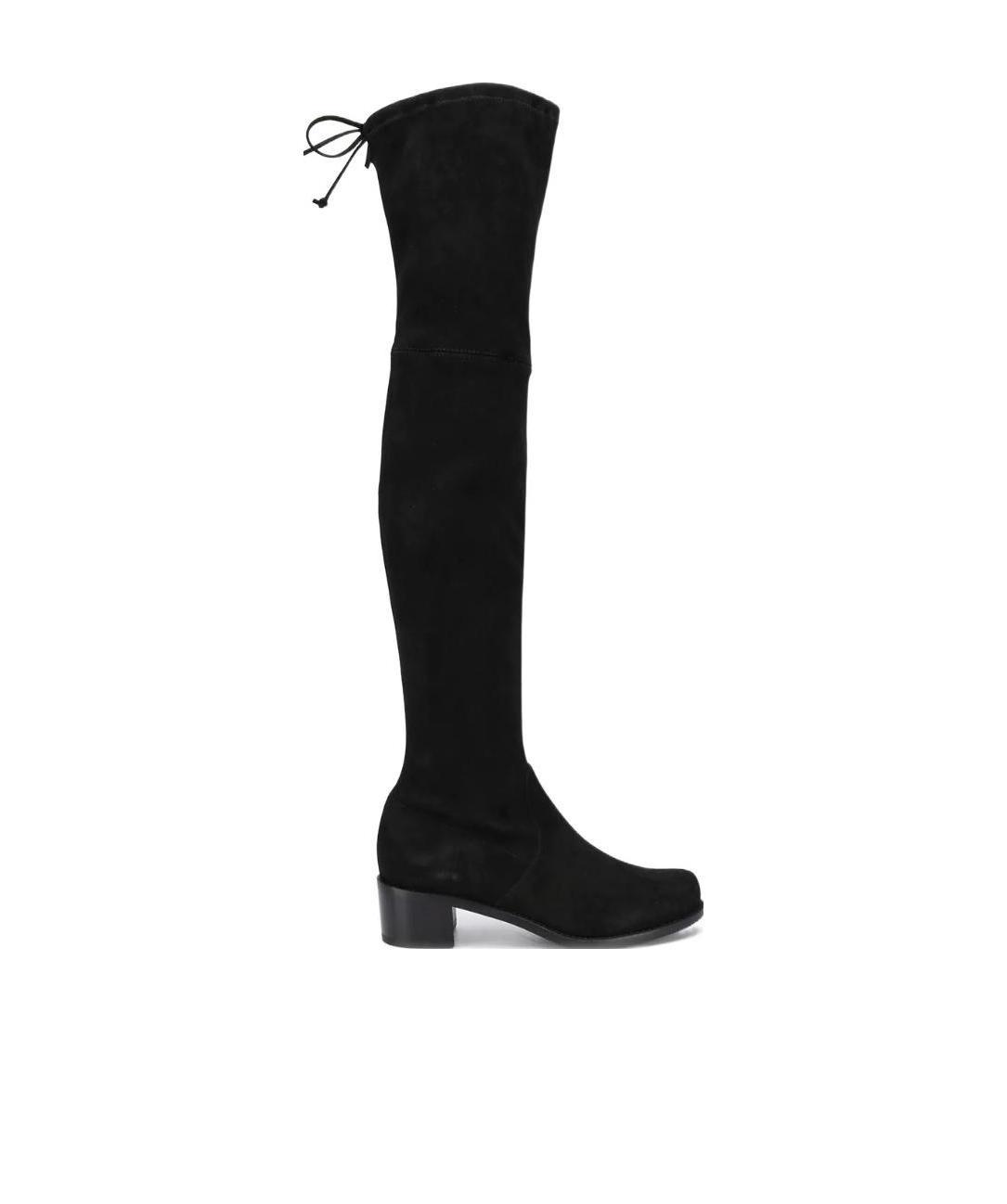 Shop Stuart Weitzman Midland Thigh-high Suede Boots In Black