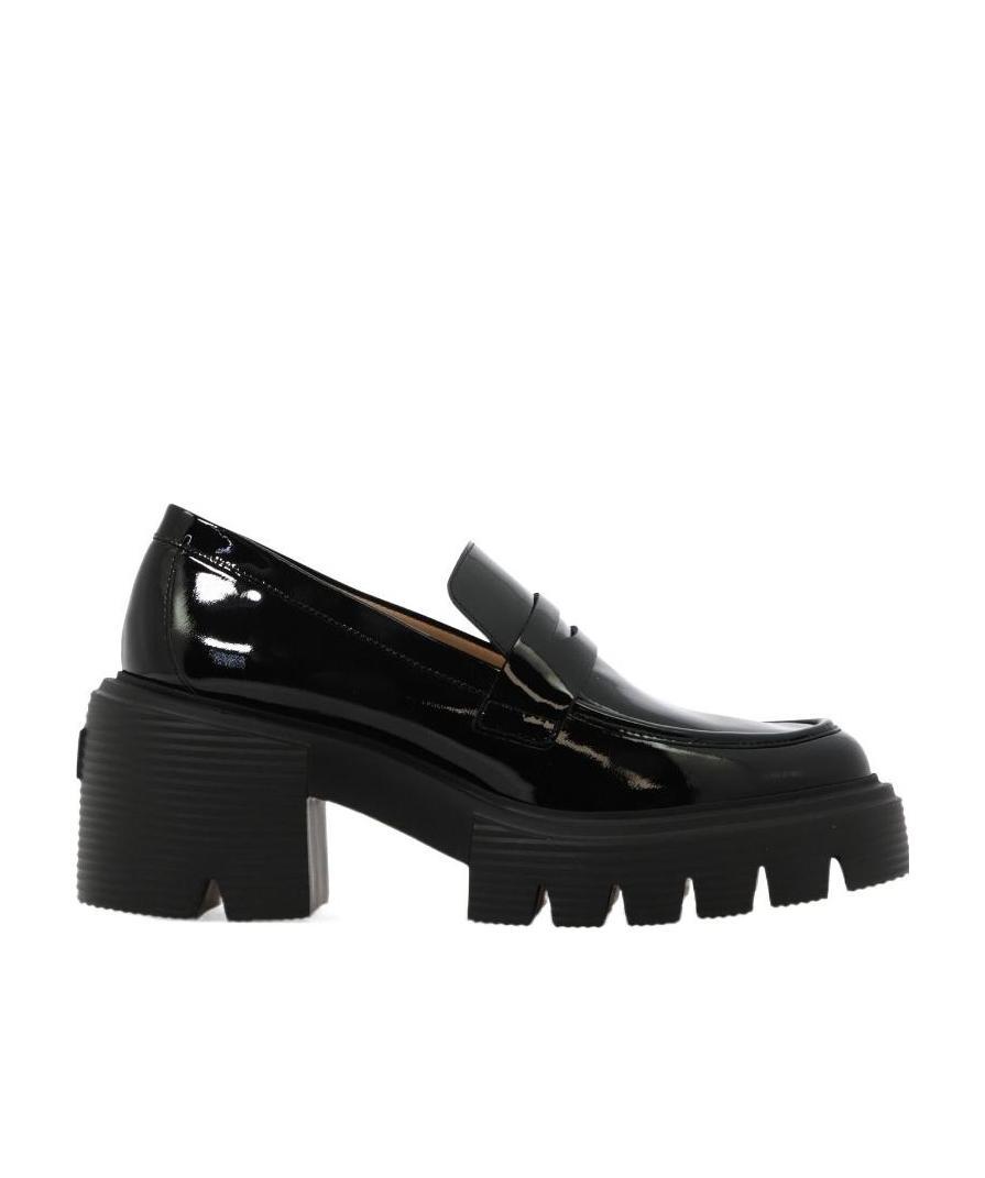 Stuart Weitzman Soho 60mm Platform Leather Loafers In Black