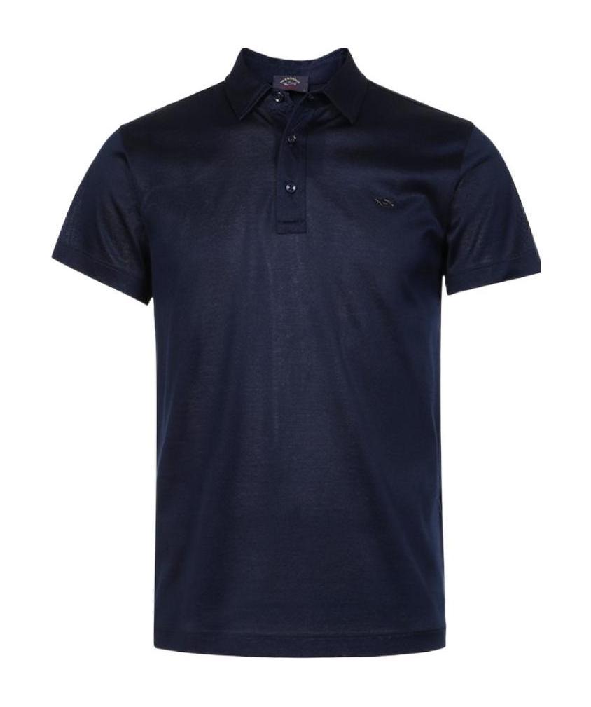 Paul & Shark Lapel Short Sleeve T-shirt In Black