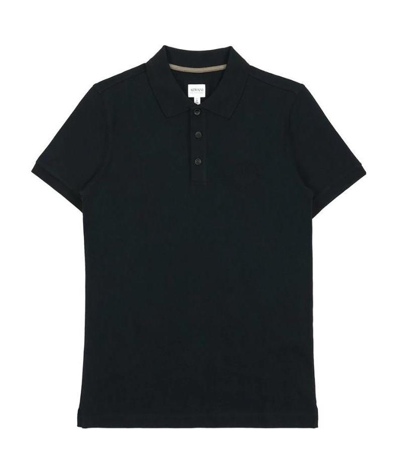Armani Collezioni Logo Embroidered Polo Shirt In Black