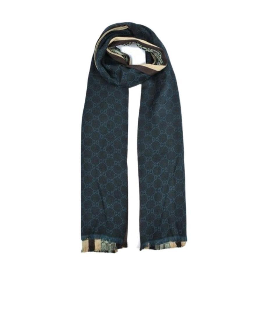 Gucci Logo Scarf In Blue