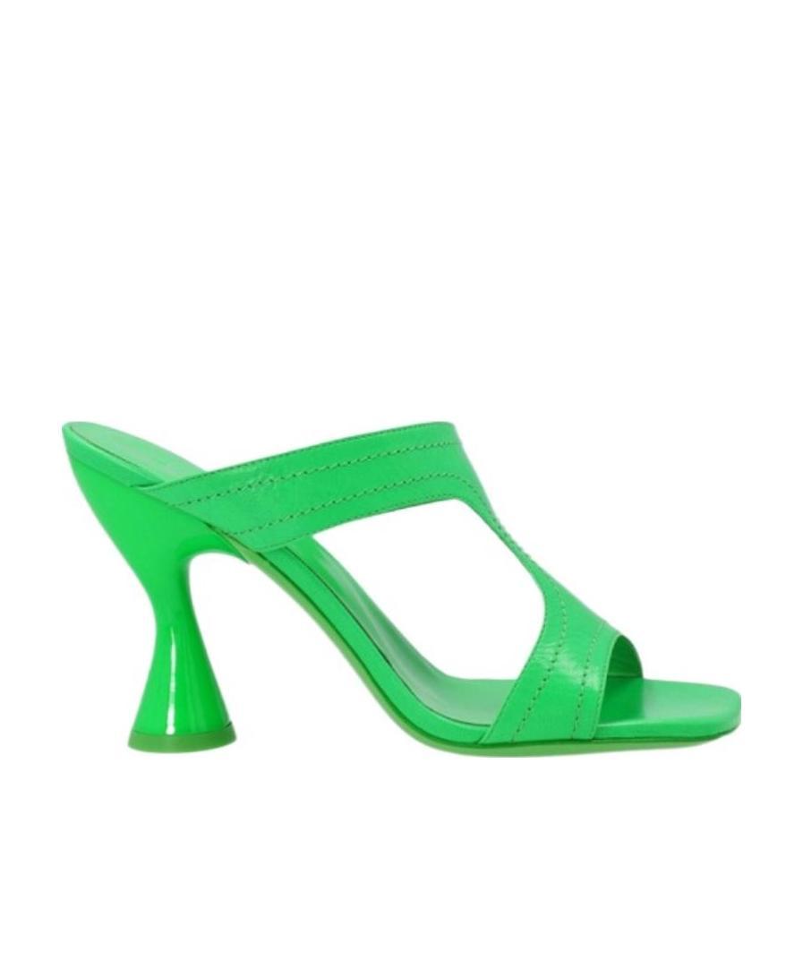 By Far Open-toe 95mm Heeled Mules In Green