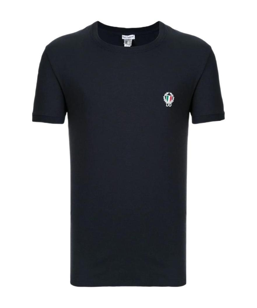 Dolce & Gabbana Crown And Laurel Patch Crewneck T-shirt In Black