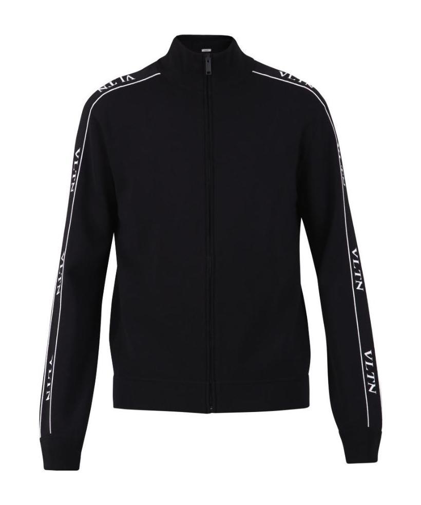 Valentino Zip-up Sweatshirt In Black