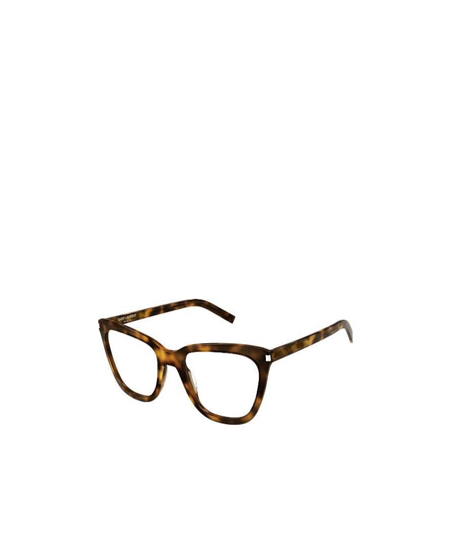 SAINT LAURENT TORTOISESHELL-EFFECT CAT-EYE GLASSES 