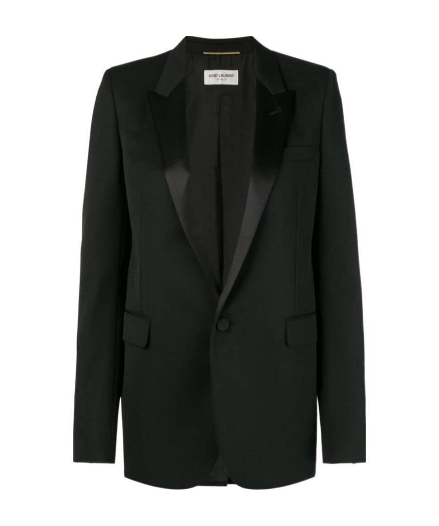 Saint Laurent Wool Gabardine Classic Blazer In Black