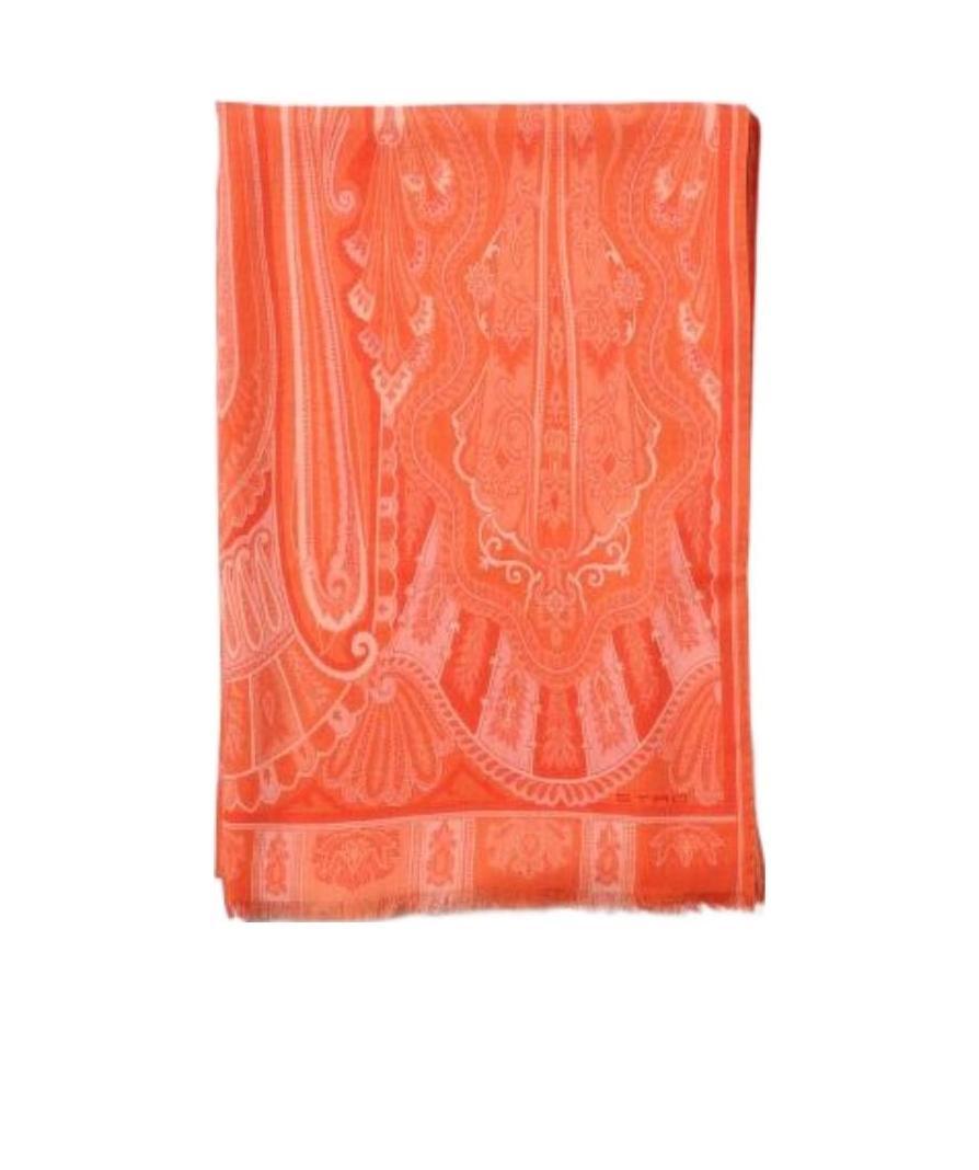Etro Abstract-print Scarf In Orange