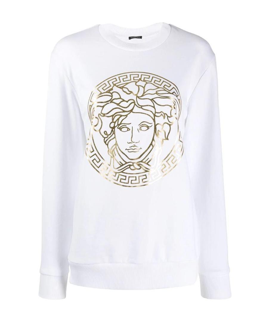 Versace Printed Pattern Sweater In White