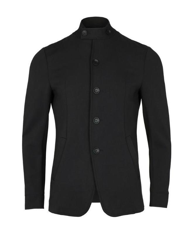 Armani Collezioni Dark Gray Logo Casual Jacket In Black