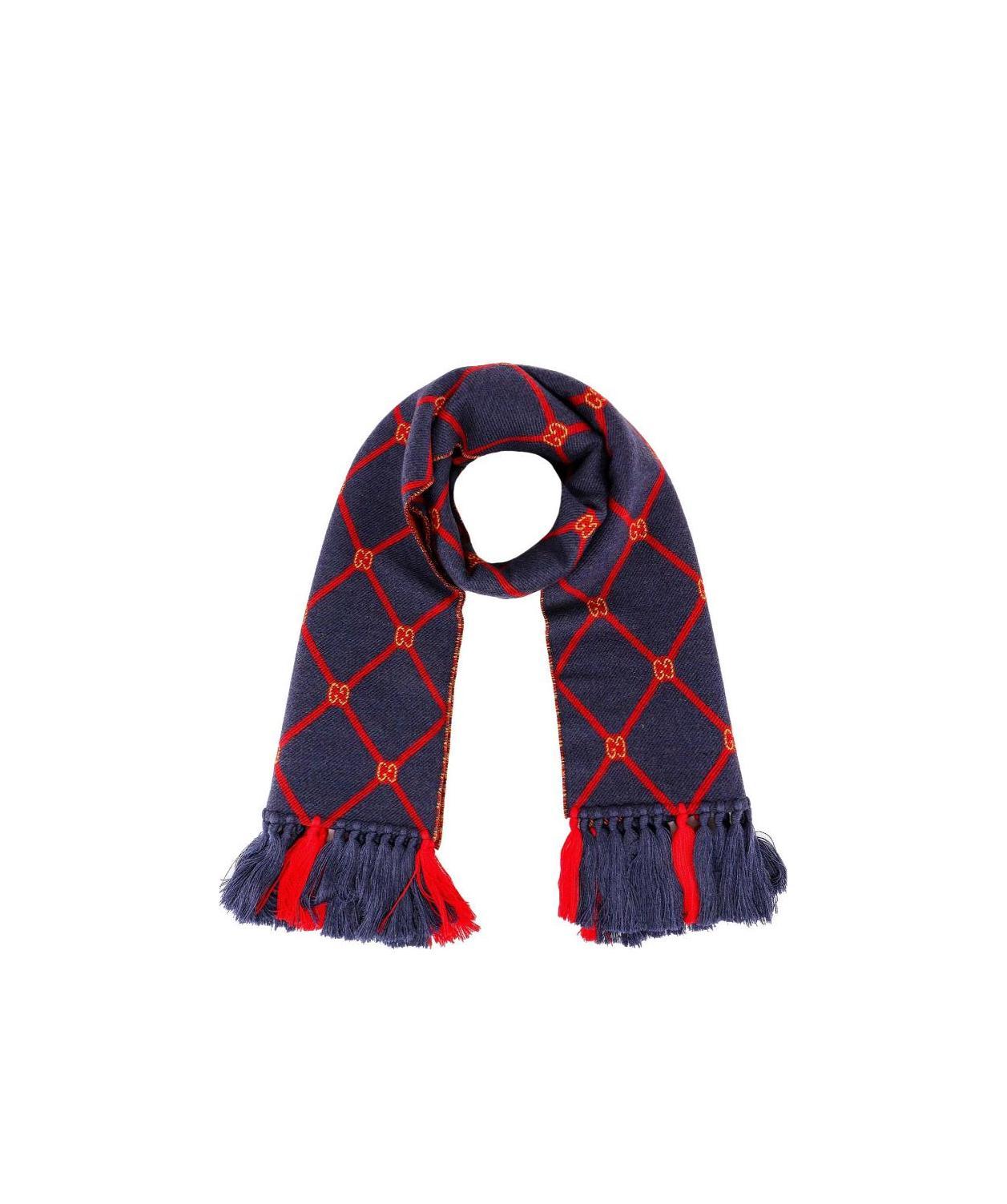 Shop Gucci Gg Logo Wool Scarf In Black