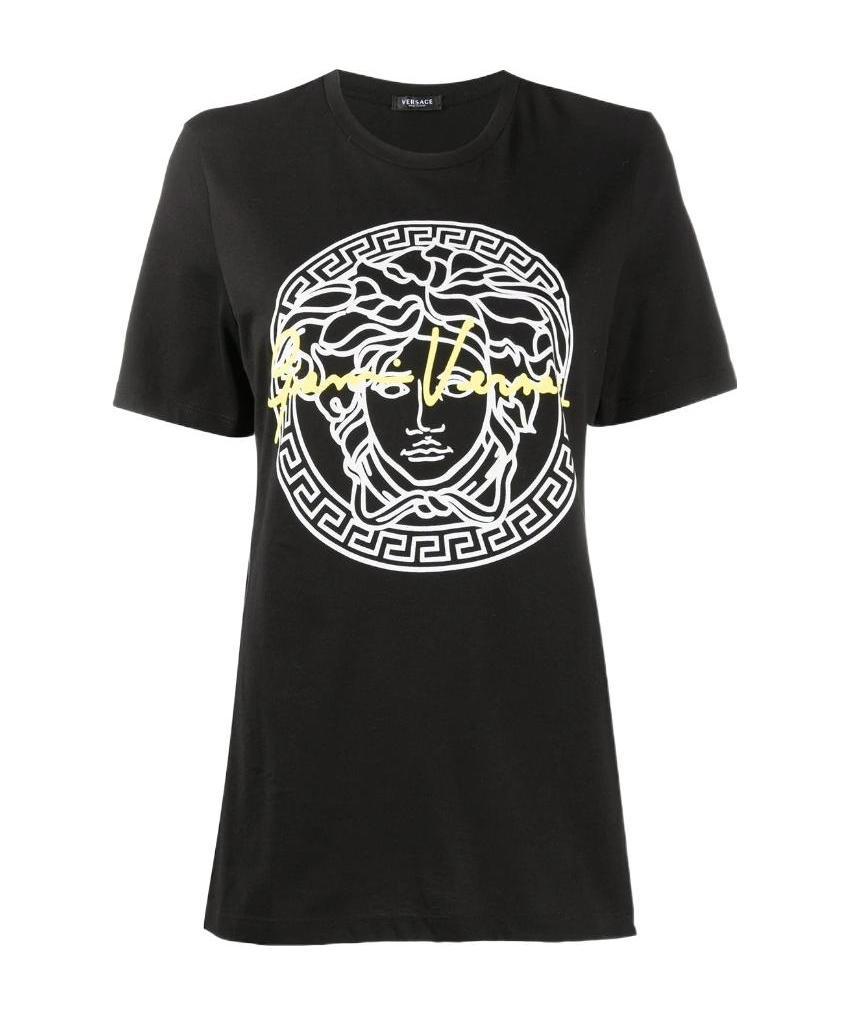 Versace Medusa Print T-shirt In Black
