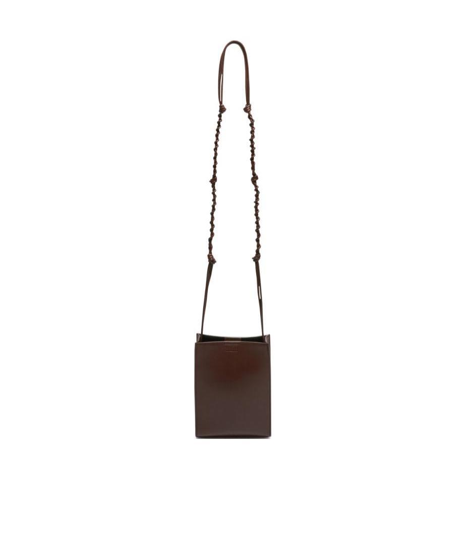 Jil Sander Small Logo Shoulder Bag In Brown