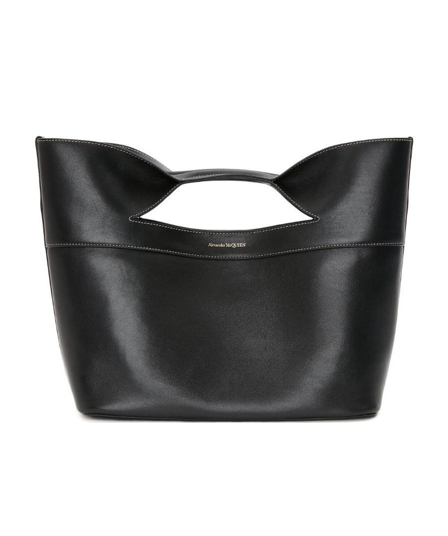 Alexander Mcqueen Small Bow Tote Bag In Black