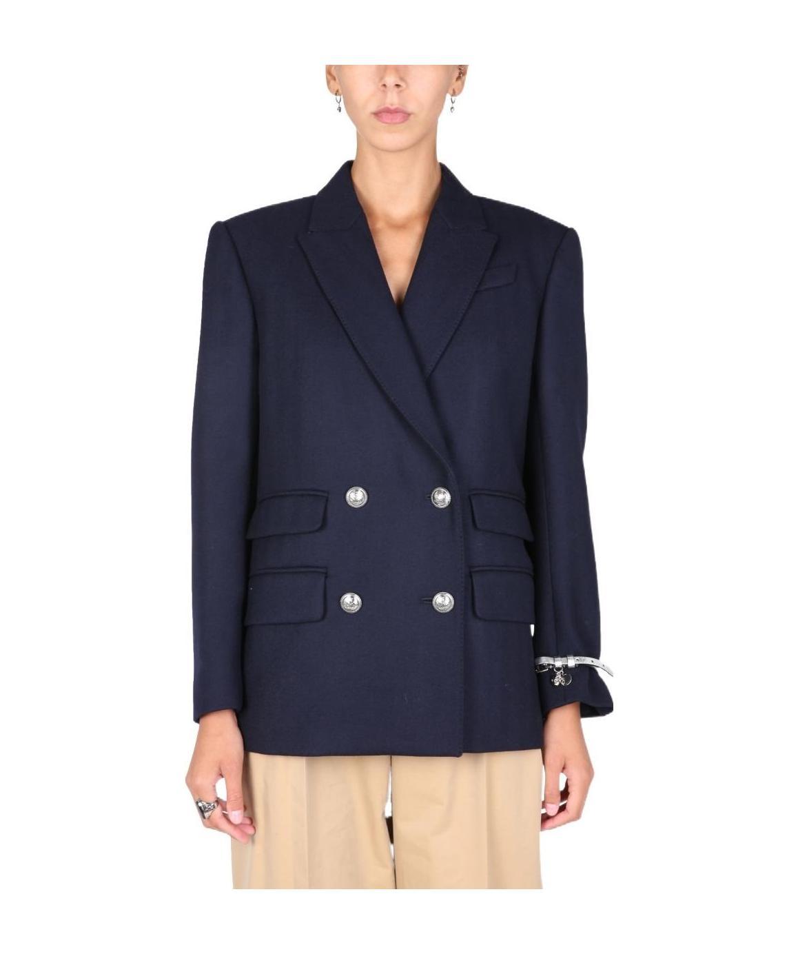 Alexander Mcqueen Double-breasted Wool-blend Blazer In Black