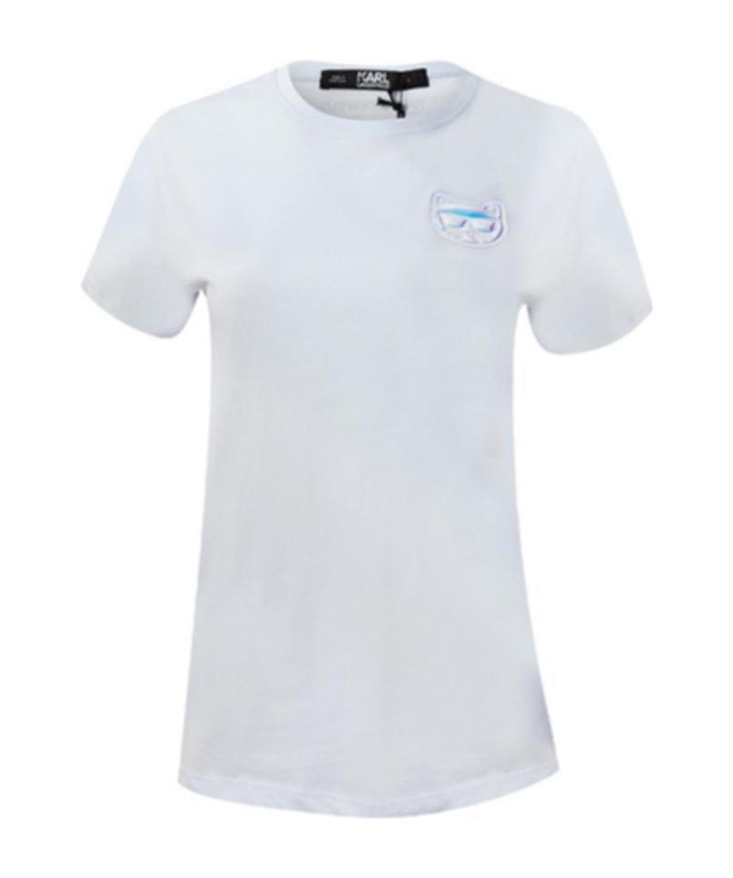 Shop Karl Lagerfeld White Logo T-shirt