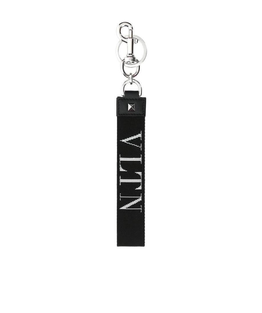 Valentino Logo-print Keyring In Black