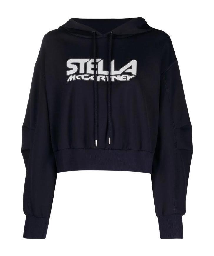 Stella Mccartney Logo-print Scuba Hoodie In Black